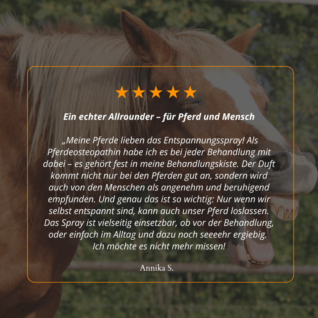 HORSE ZONE Entspannungsspray für Pferde – mit 100 % naturreinen ätherischen Ölen