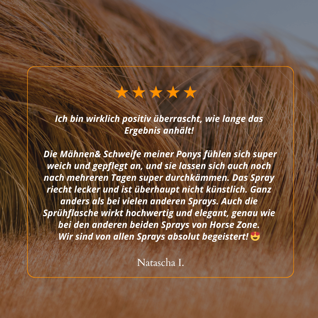 HORSE ZONE Mähnen-& Schweifspray für Pferde – mit 100 % naturreinen ätherischen Ölen
