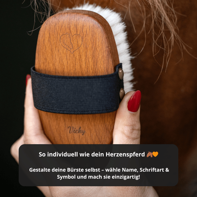 Personalisierte Kopfbürste Pferd Ziegenhaar