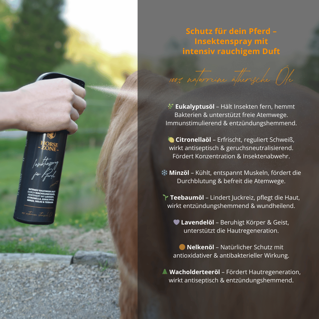 HORSE ZONE Insektenspray für Pferde – mit 100 % naturreinen ätherischen Ölen