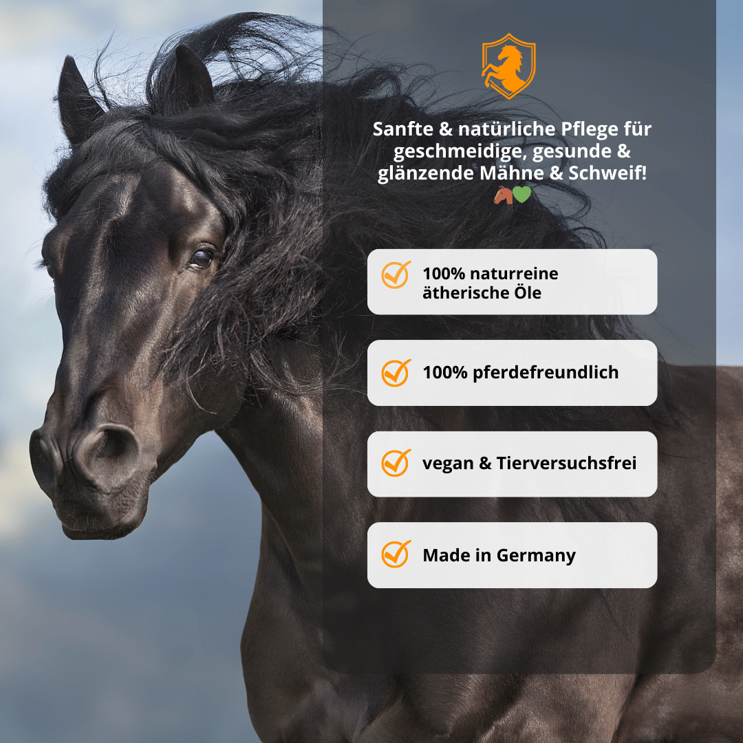 HORSE ZONE Mähnen-& Schweifspray für Pferde – mit 100 % naturreinen ätherischen Ölen