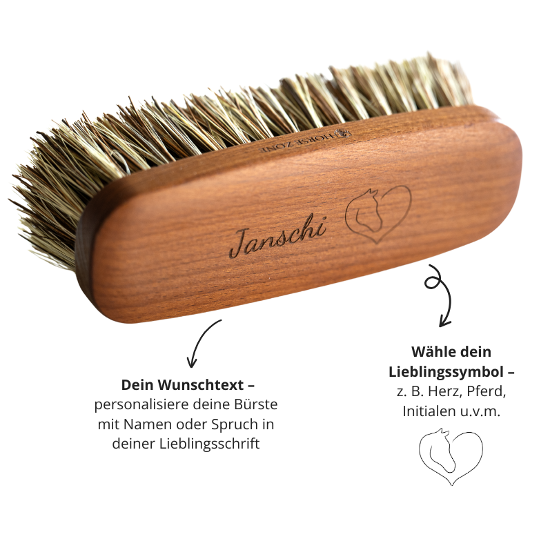 Personalisierte Wurzelbürste für Pferde