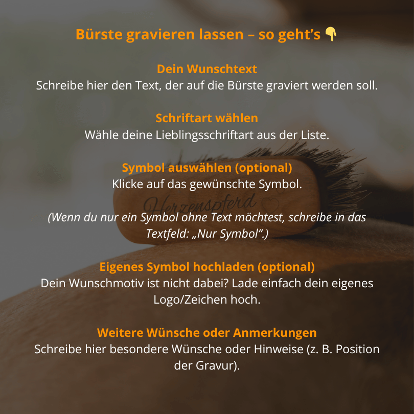 Personalisierte Wurzelbürste für Pferde