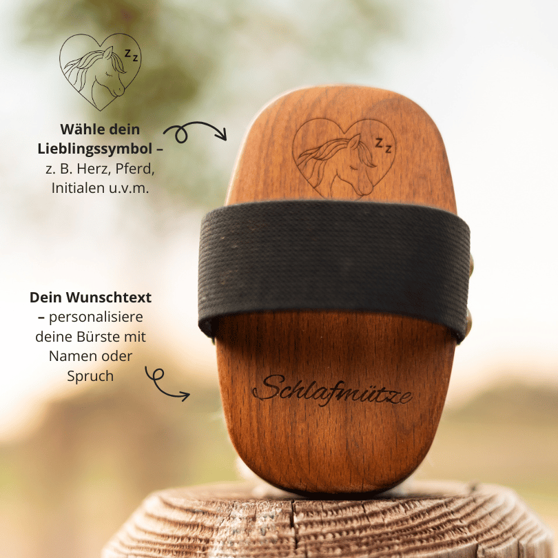 Personalisierte Kopfbürste Pferd Ziegenhaar